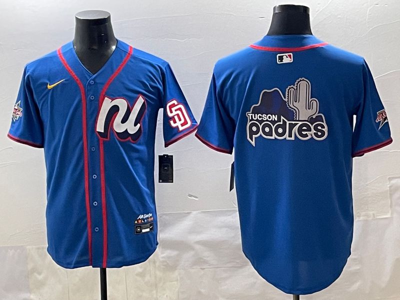 Men 2025 San Diego Padres Blank Blue All star Blank Blue Nike MLB Jersey style 3->san diego padres->MLB Jersey